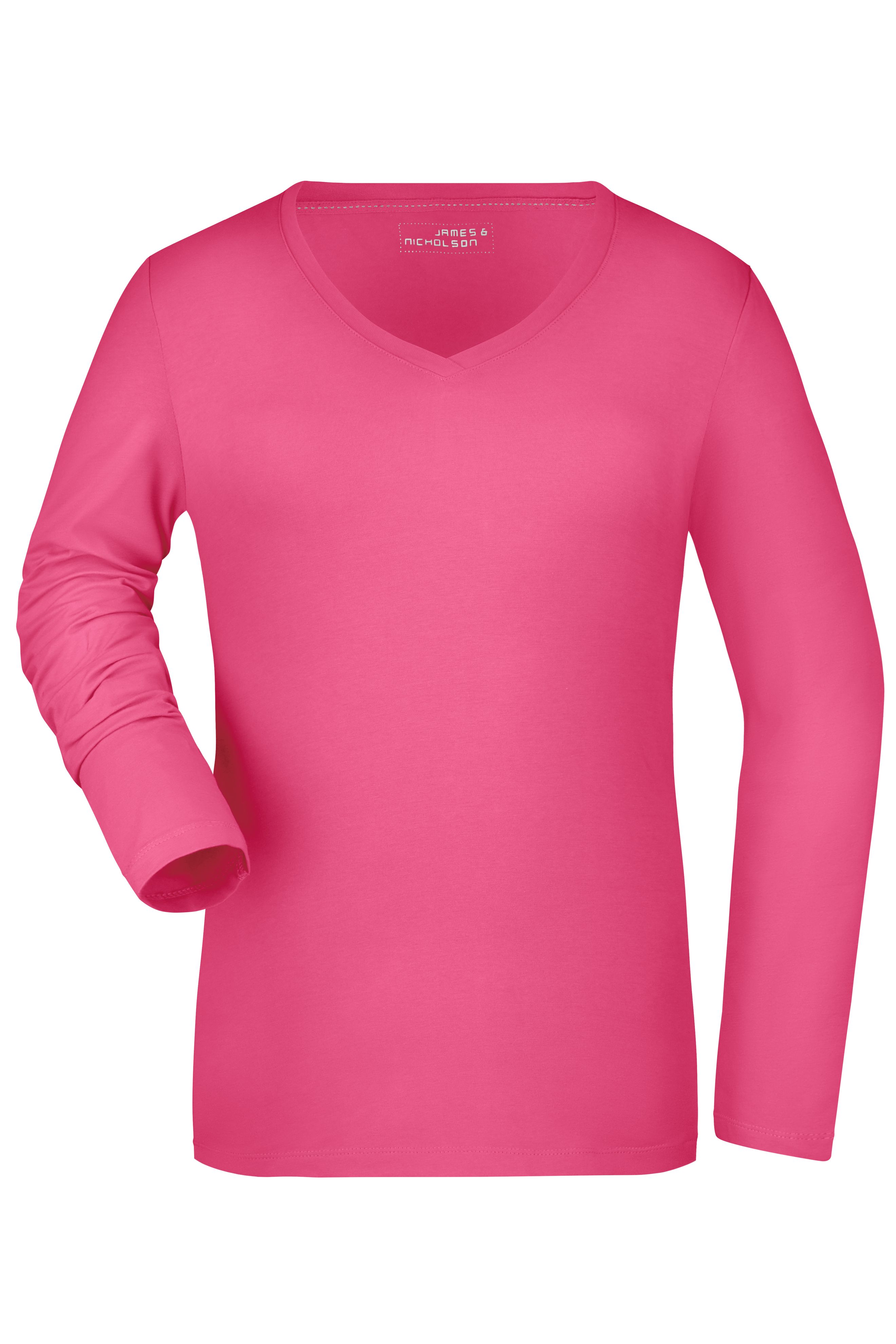 Ladies' Stretch V-Shirt Long-Sleeved