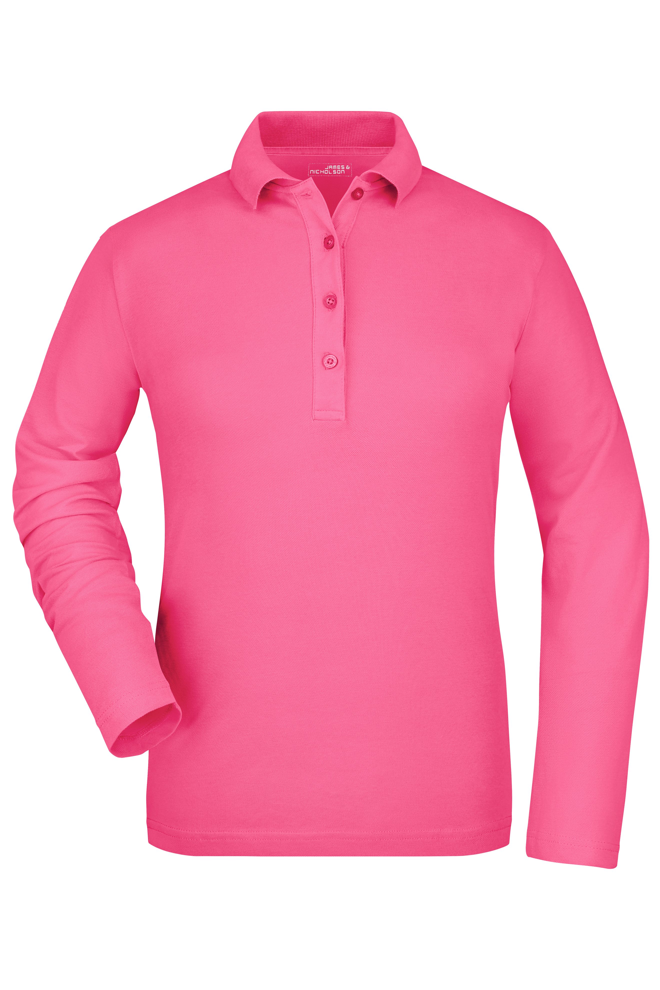 Ladies' Elastic Polo Long-Sleeved